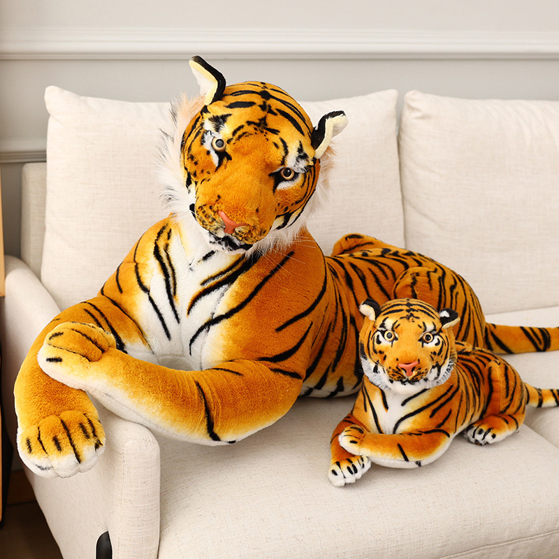 Large plush tiger toys produced by an OEM plush factory